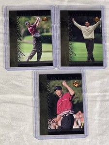 Lot of 3 Tiger Woods Rookie Golf Cards
