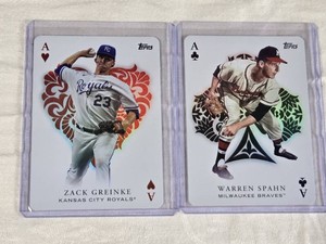 Lot of 2 Topps All Aces Baseball Cards Featuring Zack Greinke and Warren Spahn