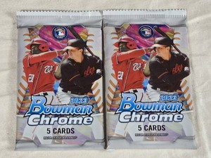 Lot of 2 Unopened Packs of Bowman Chrome 2023 Baseball