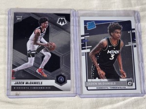 Lot of 2 Jaden McDaniels Rookie Basketball Cards - Minnesota Timberwolves