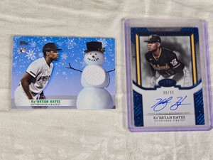Lot of 2 KeBryan Hayes Baseball Cards including Snowman Rookie Relic and Numbered Auto 9899 - Pittsburgh Pirates