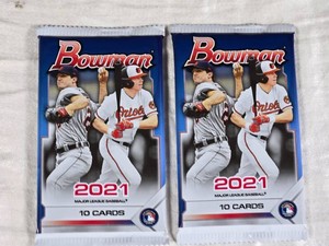 Lot of 2 Unopened Packs of 2021 Bowman Baseball