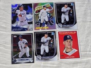 Lot of 6 Aaron Judge Baseball Cards featuring Chrome, Foil and Inserts