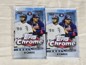 Lot of 2 Unopened Packs of 2021 Topps Chrome Baseball