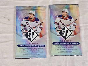 Lot of 2 Unopened Packs of SP 2020-21 Hockey Cards