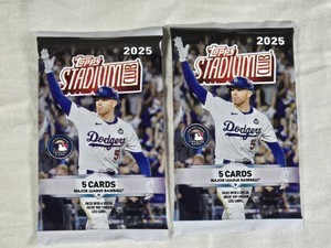 Lot of 2 Unopened Packs of 2025 Topps Stadium Club Baseball