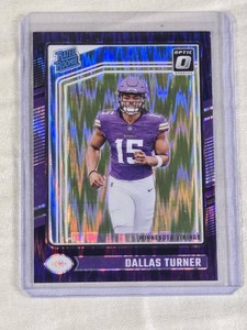 Dallas Turner Rookie 2024 Panini Donruss Optic Purple Shimmer Prizm #224 - Minnesota Vikings Football Card