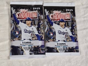 Lot of 2 Unopened Packs of 2025 Topps Stadium Club Baseball