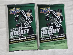 Lot of 2 Unopened Packs of 2021-22 Upper Deck Hockey Series Two