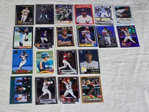 Lot of 20 Rookie Baseball Cards Featuring Key Players Such as Vladimir Guerrero, Larry Walker, and ONeil Cruz with Special Features Like Rookie Cards and Holo Variants