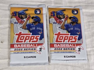 Lot of 2 Unopened Packs of Topps 2022 Series 2 Baseball