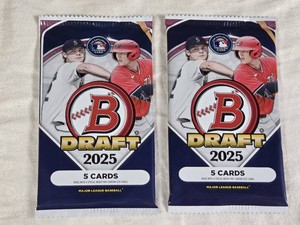 Lot of 2 Unopened Packs of Bowman Draft 2025 Baseball Card Packs