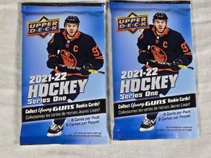 Lot of 2 Unopened Packs of Upper Deck 2021-22 Hockey Series One