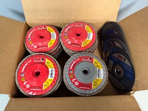 CGW Abrasives 4 12 Discs 30145 (Qty 5), 30202 (Qty 5), 30204 (Qty 5), 30142 (Qty 5) and Quickie Cut 4 12 x .045 x 78 ZA35 TBF (Qty  15)