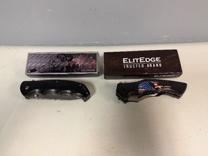 ElitEdge Military-Tactical -Rescue Outdoor Folding Pocket Knives (Qty 2)