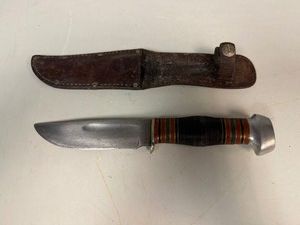 Remington UMC Vintage Stacked Leather Handle Hunting Knife 9 14