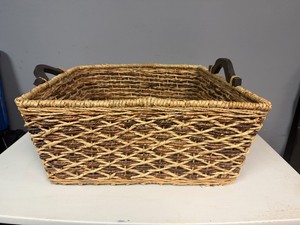 Wicker Basket with Handles 18 x 18 x 8 Deep