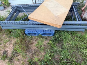 Pallet Racking - One Section, Three Shelves, 77 Wide x 38 Deep x 8 Tall, Plywood Shelving