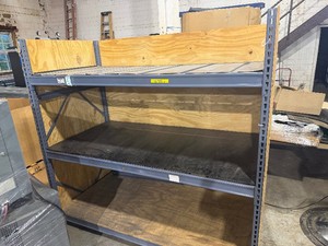 Pallet Racking Unit, Reinforced with Plywood Enclosure, Metal Decking, Three Shelves, 77 Wide x 38 Deep x 6 Tall