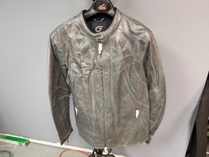 Gray Leather Womens Biker Jacket (Size 16) Never Worn.