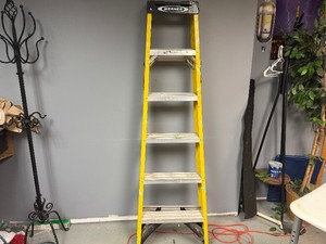 Werner 6 Step Ladder 225 Lb Max Non-Conductive Fiberglass