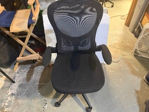 HBADA Rolling Mesh Back Chair. Adjustable Height, Reclines, Arm Rests Fold Up