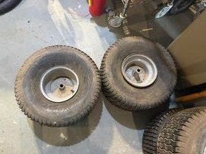 Two Nylon Lawn Mower Tires with rims 20 x 108