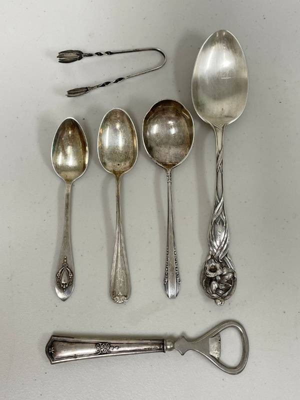 Lot Including Gorham Art Nouveau Sterling Spoon, Lunt, International Silver