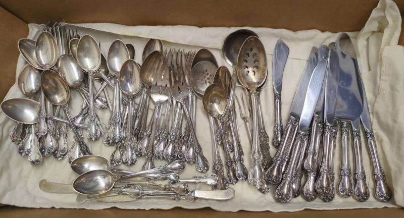 75-Piece Sterling Silver Flatware - Francis I Spoon & Towle Old Master Service