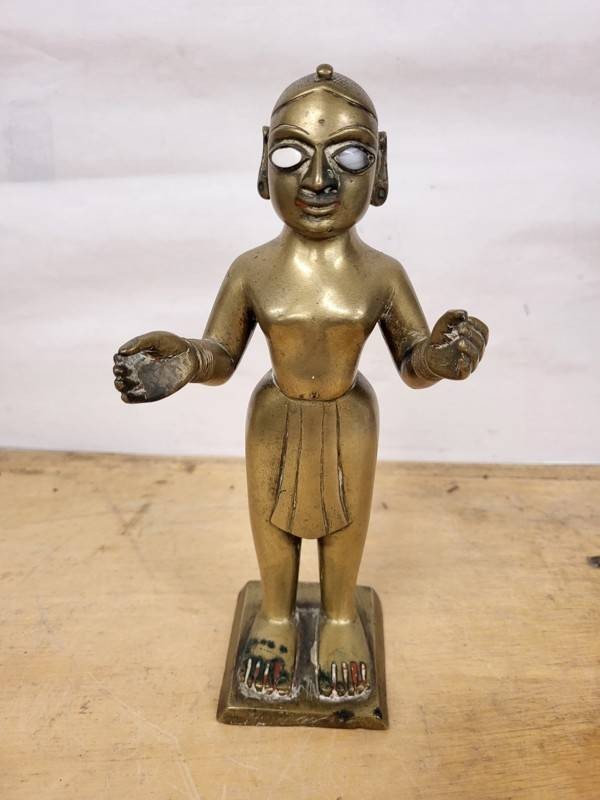 Brass Hindu Deity Figurine 8 Tall