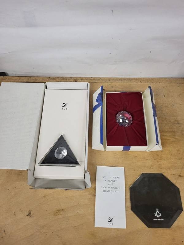 Swarovski Collectors Society Crystal Paperweight Set (Lot of 2)