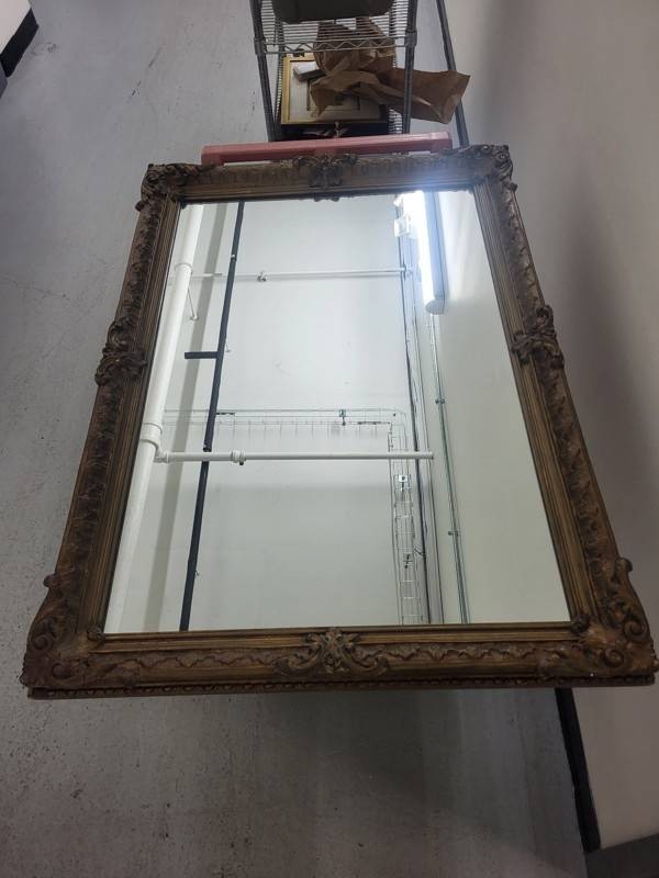 Ornate Carved Wood Framed Mirror 41 X 29 in