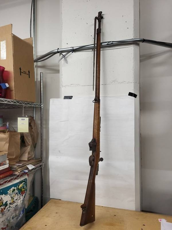 Antique Military Rifle With Bayonet