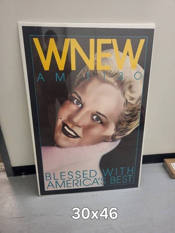 WNEW AM 1130 Framed Poster 30 X 46 in
