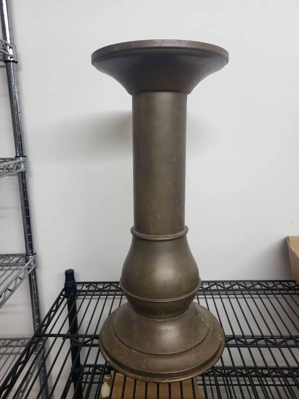 Antique Brass Pedestal Plant Stand Column Display 22in Tall