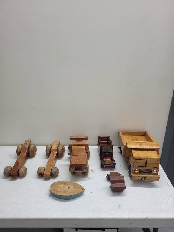 Lot of Vintage Wooden Toy Trucks & Cars Wood-N-Joy Forestcraft Playways Tri Star