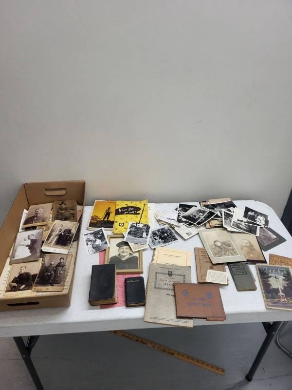 Antique Ephemera Lot Victorian Cabinet Cards Photos Books Postcards Ration Book