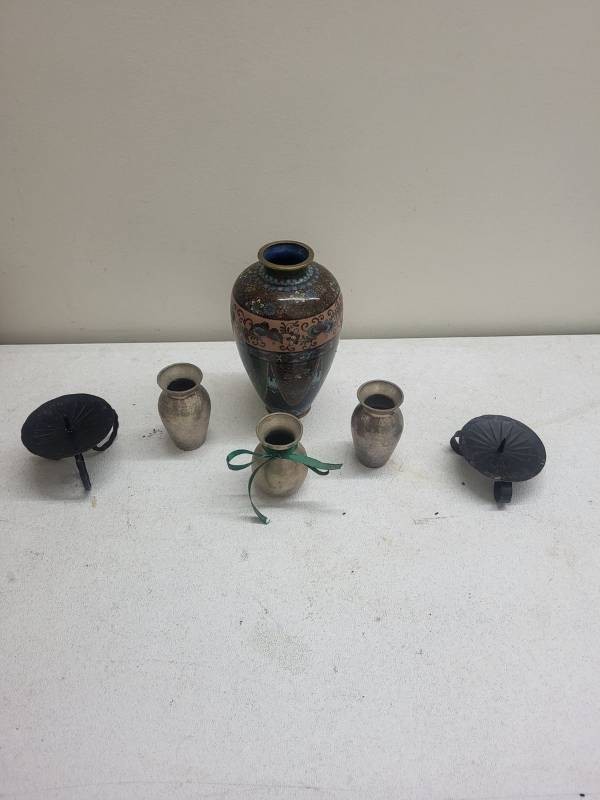 Cloisonne Vase Mixed Decor Lot Bud Vases Candle Holders India