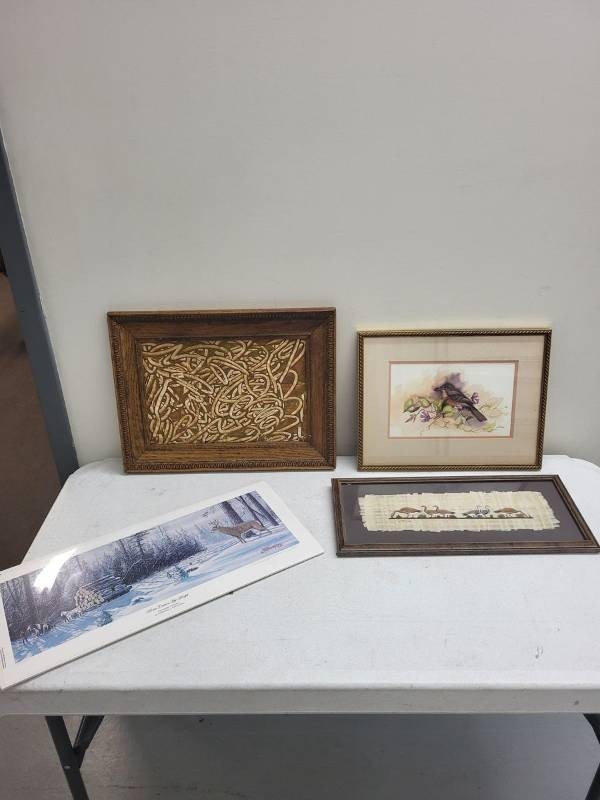 Lot of Framed Wall Art Prints Paintings Bird Wildlife Decor