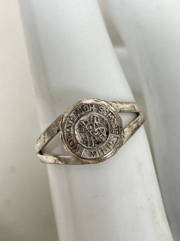 Vintage Mankato High School Minnesota Sterling Silver Signet Ring Size 6