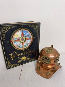 Pirateology Hardcover Book With Copper Tone Diving Helmet Decor