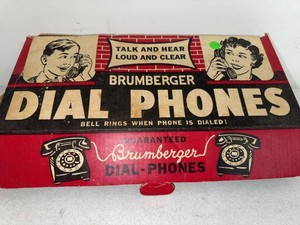 Vintage Brumberger Dial Phones Intercom Set w Original Box