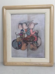 Signed 1976 Figural Framed Artwork Three Riders G Boulanger