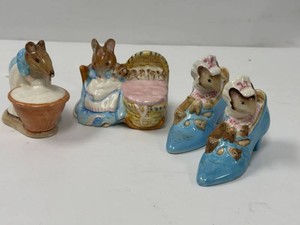 Beswick Beatrix Potter Figurines Anna Maria Hunca Munca & Shoe Mice