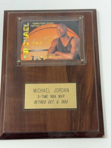Michael Jordan Retirement Plaque 1993 Special Card Display