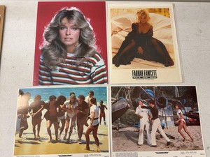Farrah Fawcett Signed Photo Poster & Sunburn Lobby Card Memorabilia Lot