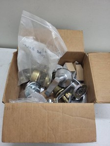 Assorted Door Lever Locksets & Hardware Parts Satin Chrome Brass