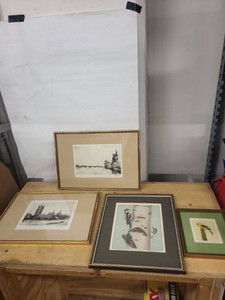 M.R. Bebb Signed Bird Art  Henry Lambert London Etching  Framed Art Collection