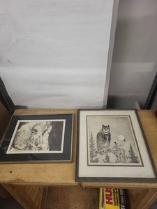 Walter E. Bohl Signed & Numbered Great Horned Owl 33100  B.E. Brad Bach Signed Owl Art