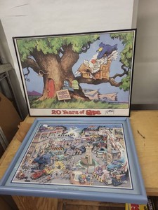 Jeff MacNelly 20 Years of Shoe 1997 20th Anniversary Edition & Gary Patterson Signed Customer Satisfaction 1989 Cartoon Art